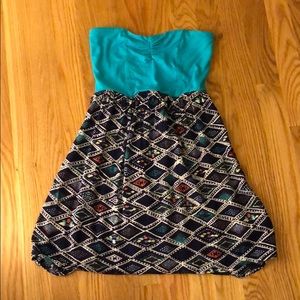XS Roxy turquoise minidress